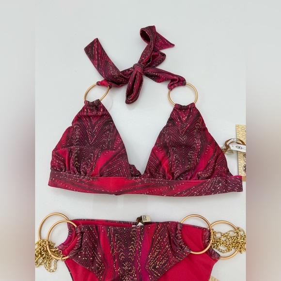 Bellissima Swimwear Red and Gold Bikini. - Picture 7 of 10